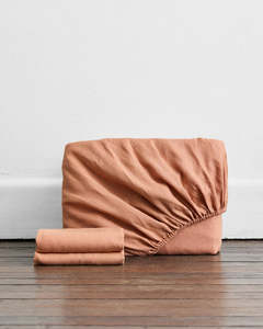 Autumn Edit: Hazelnut 100% French Flax Linen Fitted Sheet Set