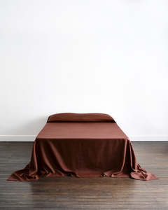 Cacao 100 French Flax Linen Bedding: Cacao Heavy Linen Bed Cover