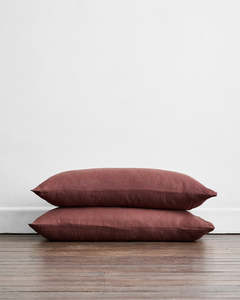 Cacao 100% French Flax Linen King Pillowcases (Set of Two)
