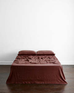 Cacao 100 French Flax Linen Bedding: Cacao 100% French Flax Linen Flat Sheet
