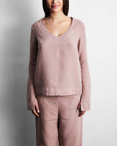 Last Chance Sleepwear: Lavender 100% French Flax Linen Top