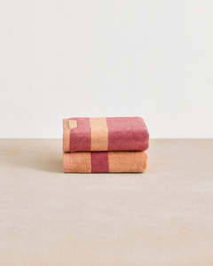 New: Terracotta & Pink Clay Heritage Hand Towels (Set of Two)