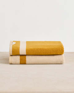 Crème & Turmeric Heritage Bath Towels (Set of Two)