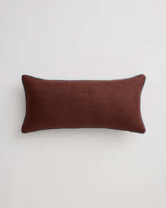 New: Cacao & Lagoon 100% French Flax Linen Piped Lumbar Cushion Cover