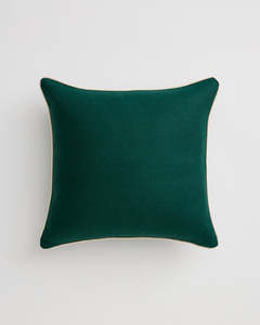 Forest & Crème 100% French Flax Linen Piped Cushion Cover