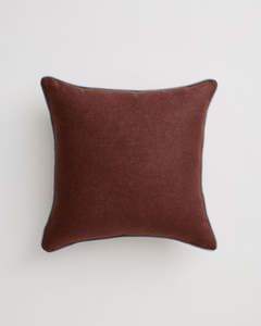 Cacao & Lagoon 100% French Flax Linen Piped Cushion Cover