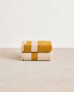 New: Crème & Turmeric Two-Toned Hand Towels (Set of Two)
