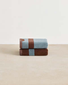 Cacao & Lagoon Two-Toned Hand Towels (Set of Two)