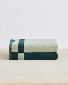 Forest & Sage Two-Toned Bath Towels (Set of Two)