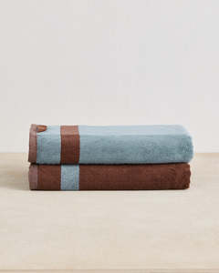 Cacao & Lagoon Two-Toned Bath Towels (Set of Two)