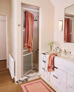 Terracotta & Pink Clay Two-Toned Bath Towel