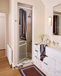 Bath Towels: Cacao & Lagoon Two-Toned Bath Towel