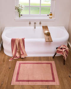 Bath Mats: Terracotta & Pink Clay Two-Toned Bath Mat