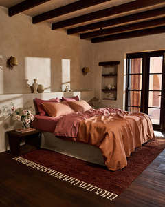 Hazelnut & Pink Clay 100% French Flax Linen Bedding Bundle