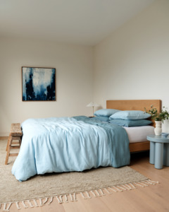 Coast, Lagoon & White 100% French Flax Linen Bedding Bundle