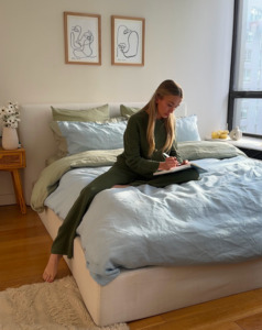 Sage 100 French Flax Linen Bedding: Coast & Sage 100% French Flax Linen Bedding Bundle