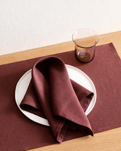 Cacao 100% French Flax Linen Napkins (Set of Four)