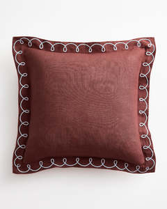 Bedding: Cacao & Coast 100% French Flax Linen Swirl Cushion Cover