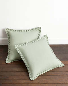 Bedding: Sage & Olive 100% French Flax Linen Swirl European Pillowcases (Set of Two)