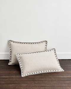 Oatmeal & Charcoal 100% French Flax Linen Swirl Pillowcases (Set of Two)