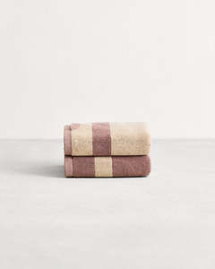 New: Lavender & Crème Two-Toned 100% Cotton Terry Hand Towels (Set of Two)