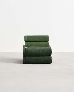 Moss 100% Cotton Terry Hand Towels & Face Washers Bundle