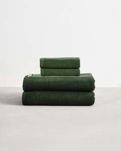 All: Moss 100% Cotton Terry Bath Towels & Face Washers Bundle