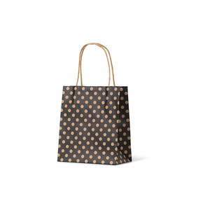 Spot Kraft Carry Bags: Black Spot Kraft Toddler Paper Bag
