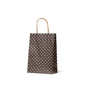 Spot Kraft Carry Bags: Black Spot Kraft Junior Paper Bag
