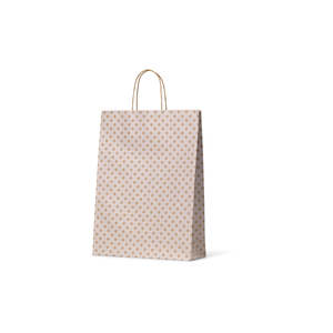 Spot Kraft Carry Bags: White Spot Kraft Midi Paper Bag