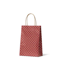 Spot Kraft Carry Bags: Red Spot Kraft Junior Paper Bag