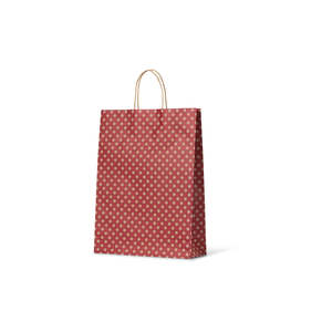 Spot Kraft Carry Bags: Red Spot Kraft Midi Paper Bag