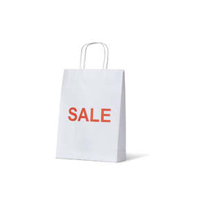 Sale Kraft Carry Bags: White Kraft Small Paper Bag with Sale Printing
