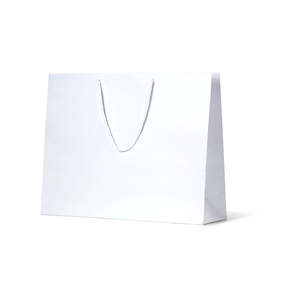 Matte Laminated Paper Carry Bags: Laminated Matte Galleria - White