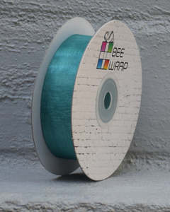 25mm Cut Edge Organza: Cut Edge Organza 25mm X 50mtrs Jade