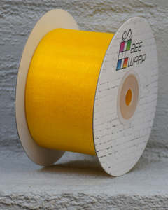 50mm Cut Edge Organza: Cut Edge Organza 50mm X 50mtrs Yellow