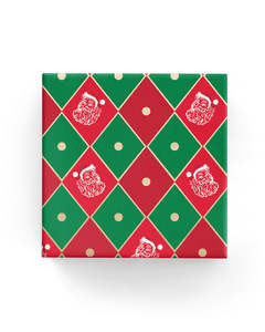 Harlequin Santa Wrap Green Red