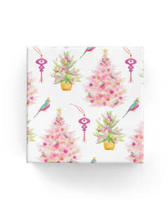 Christmas Collection: Xmas Pink Watercolour Trees Wrap