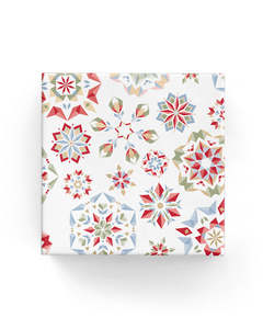 Xmas Kaleidoscope Wrap Red Pistachio Blue Gold