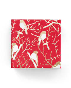 Robins Wrap Gold on Red