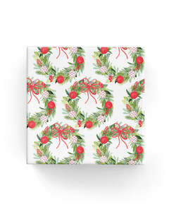 Watercolour Wreaths Wrap Red