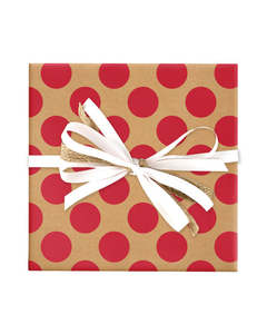 762mm Large Spot on Kraft Red