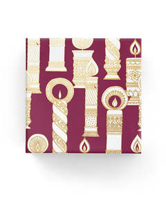 2023 Christmas Range: Vintage Candle Wrap Burgundy Gold