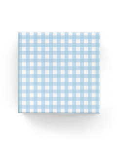 Gingham Check on Matte Wrap Pale Blue