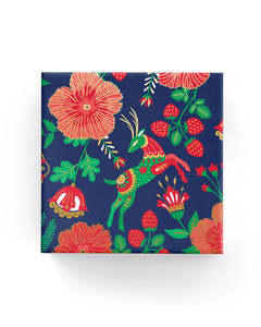 2024 Christmas Range: Reindeer Garden Wrap Navy Green Red