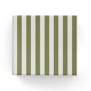 Two Colour Stripe in Matte Earth Green/Warm Gray
