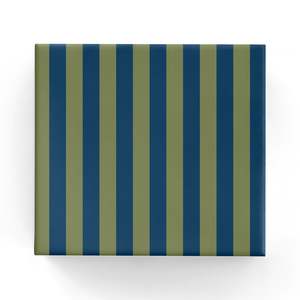 Two Colour Stripe in Matte Earth Green/Navy