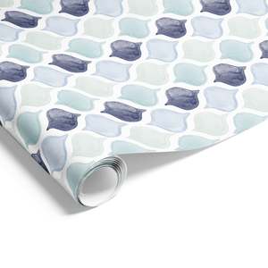 Ogee Fresco on Matte Blue/Green