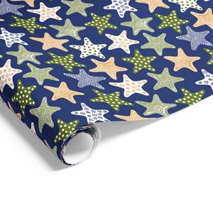 Starfish on Matte Navy/Olive/Orchre