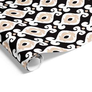 25cm Wide Jewellery Rolls: Ikate on Matte Black/Beige